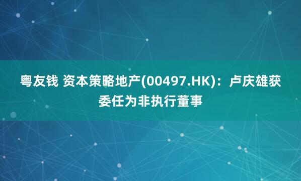 粤友钱 资本策略地产(00497.HK)：卢庆雄获委任为非执行董事